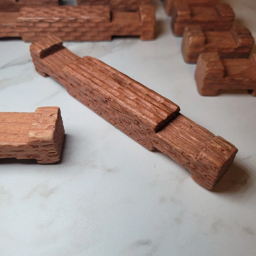 Halsam American Replacement Wood Pieces‎ Mixed Sizes Vintage Toy 15 Pcs Parts